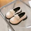Kids PU Leather Shoes Korean Fashion Girls Pearl Casual Princess Shoes Little Girl Soft-soled Leather Shoes