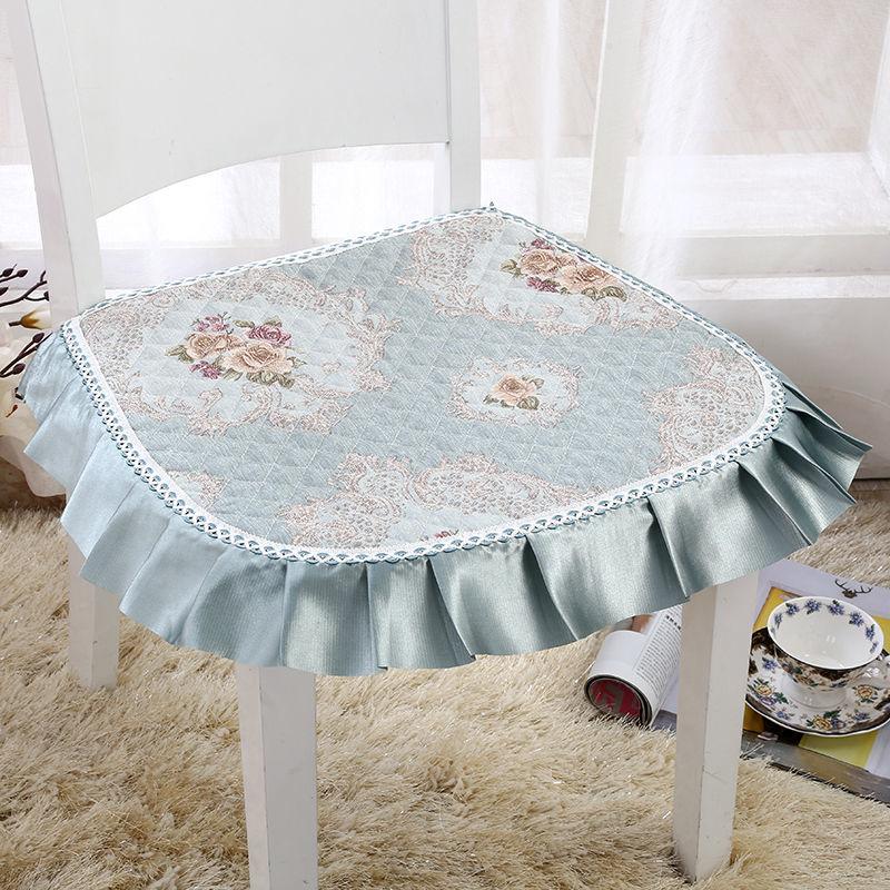 Подушка для обеденного стула, европейские подушки для сидений с принтом и кружевом, качественный коврик для стула Four Seasons, нескользящая подушка для ягодиц