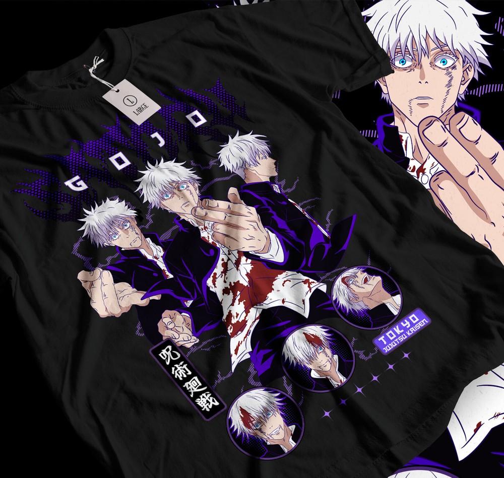 Gojo Satoru T-Shirt Jujutsu Kaisen Best Anime Manga Lover Black T-shirt 027
