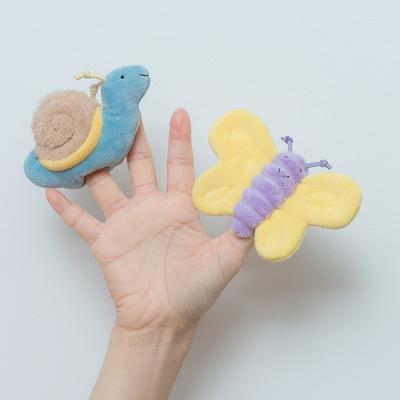 Kawaii Мини-животное Улитка Ручные куклы для малышей Головоломка Гусеница Червь Бабочка Пальчиковая кукла в Гардоне