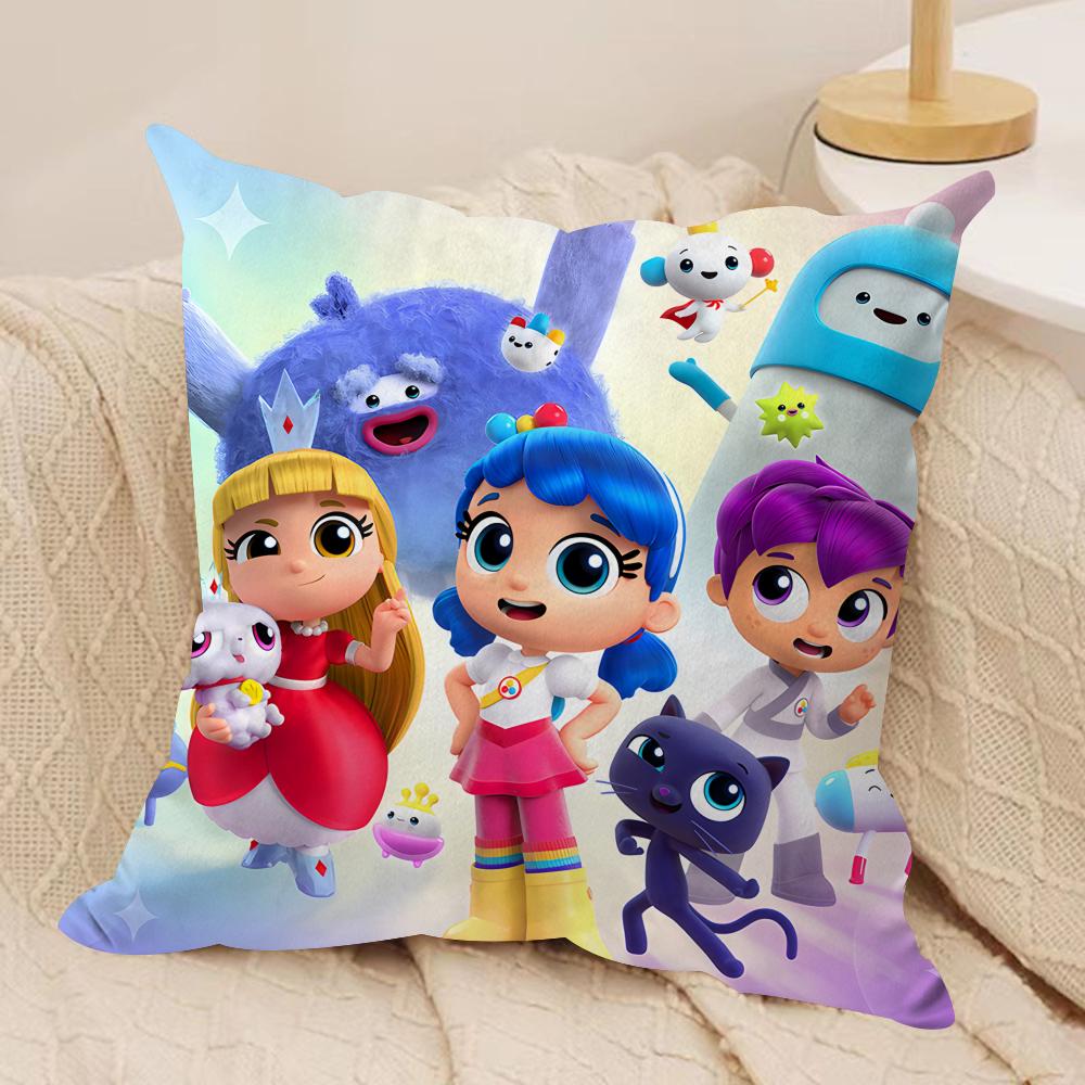 Anime True RRainbow KingdomS Cushion Cover Silky Short Plush Invisible Zipper Dustproof Sofa Pillow Case For Home Decor