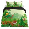 Комплект постельного белья с изображением животных джунглей, тигров, леопардов, королевских королев, пододеяльник с акварельными тропическими растениями, покрывало из полиэстера