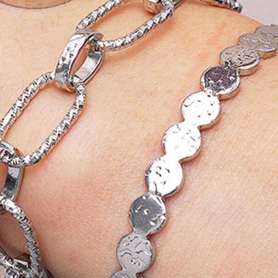 4 шт./компл. набор женских браслетов с мраморным отверстием, регулируемая длина, сплав, зажим-лобстер, ретро полая цепочка, женский браслет, набор, наручные выпускные повседневные украшения