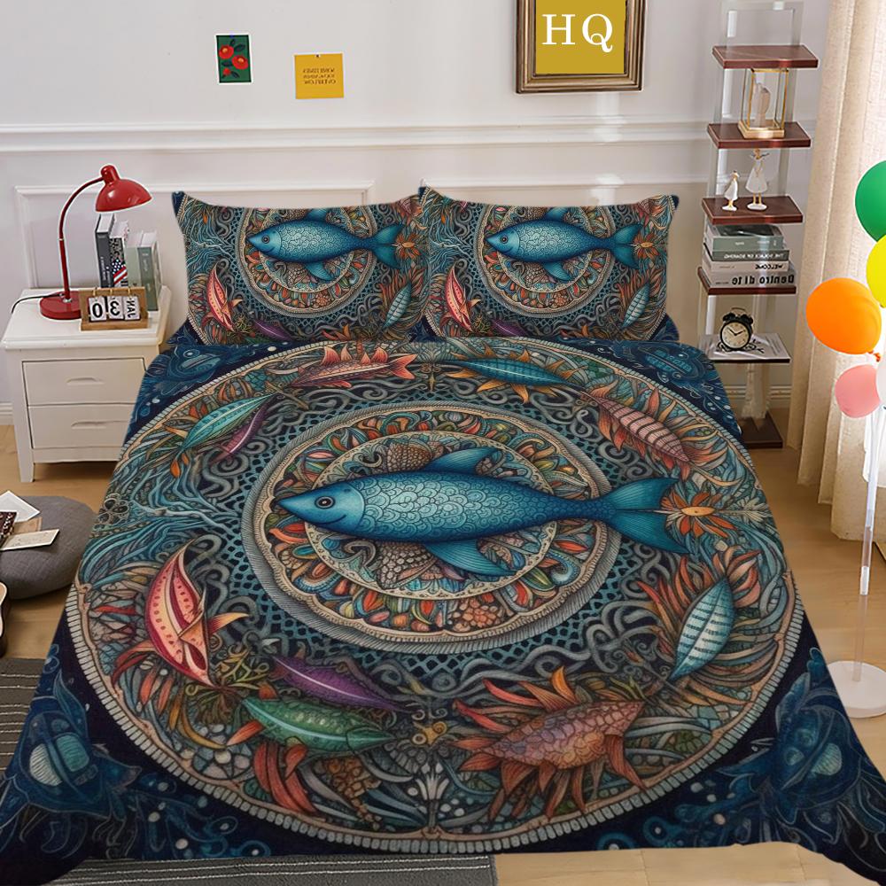 Printed Bedding Suit Mandala Home Textiles Luxury Bedding Sets Queen Size Fashion Microfiber Duvet Cover Sets