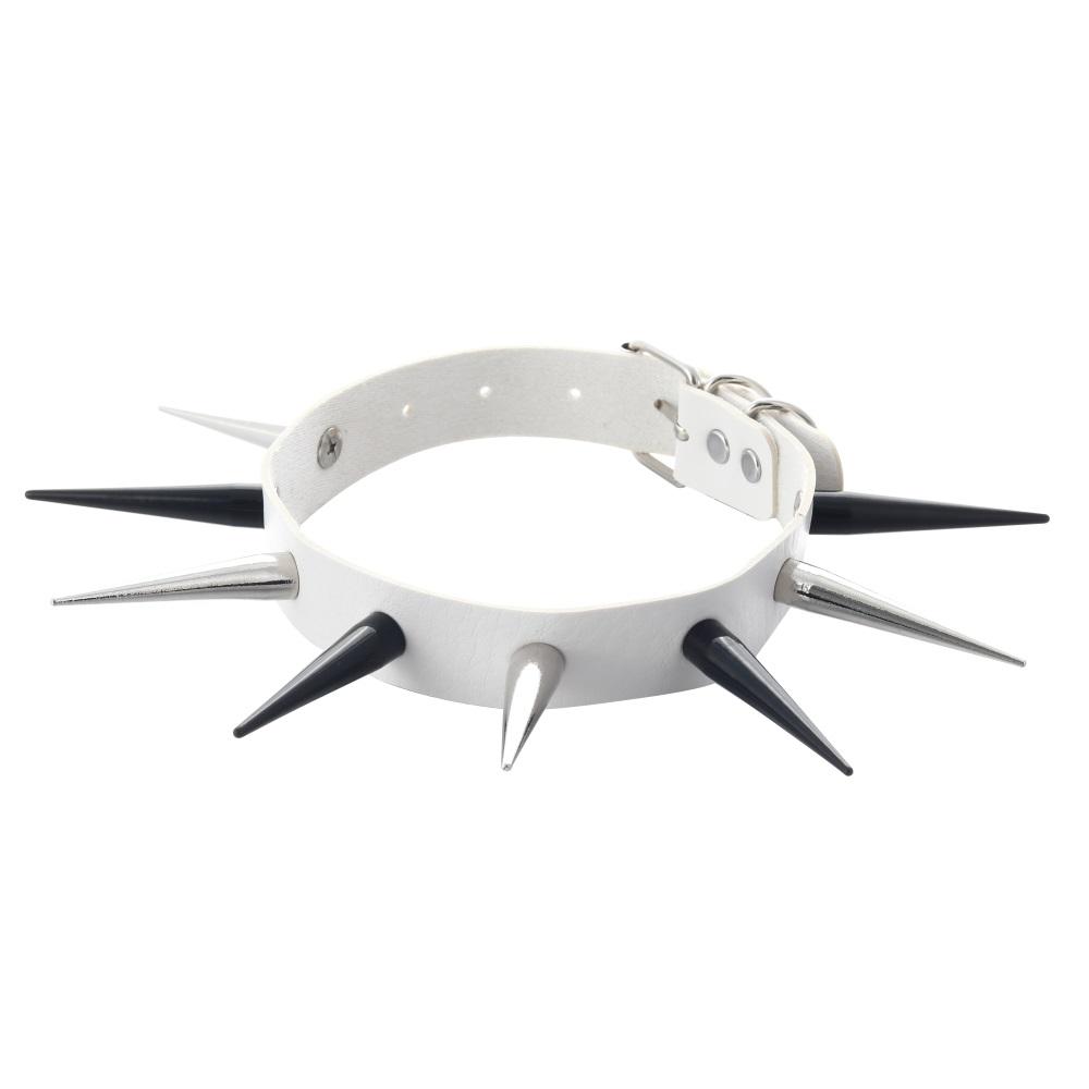 Big Spiked Choker Punk Faux Leather Collar For Women Men Cool Studded Chocker Goth Style Necklace Gothic Accessories