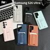 Бизнес-чехол из кожи с магнитным слотом для карт однотонный для Samsung S26 Ultra S25 Plus S24 A26 A17 Ударопрочный и устойчивый к падениям Чехол