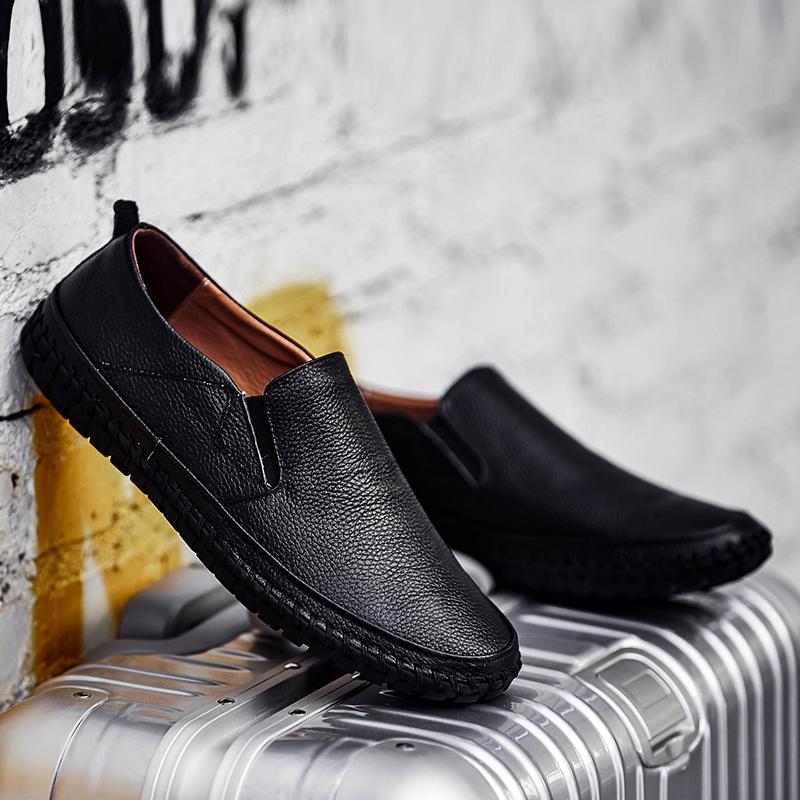 Fashion 2024 New Large Size 50 Men Loafers Soft Moccasins Fashion Soft Spring Autumn Genuine Leather Shoes Men Warm Flats Driving Shoes