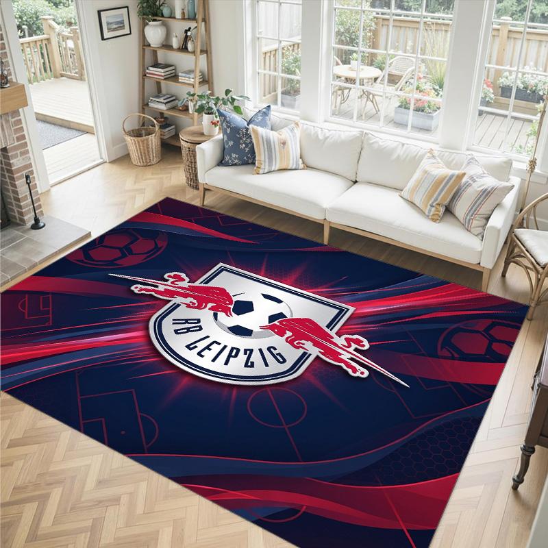RB Leipzig Football Design Crystal Velvet Carpet Cozy Non?Slip Printed Rug For Bedroom Living Room Entrance