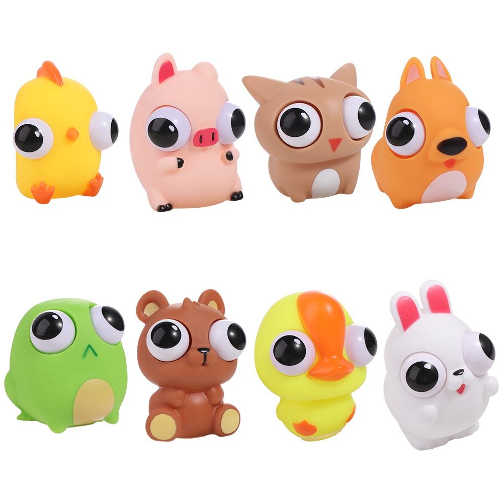 Soft Rabbit Fidget Toys Slow Rebound Puppy Squeeze Toy Piggy Pop Eye Squeeze Sensory Toys  Adult