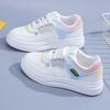 Повседневные универсальные туфли на толстой подошве, спортивные, подходящие по цвету белые туфли, женская весна 2025, новая популярная повседневная обувь для детей