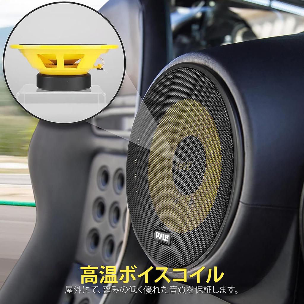 Динамик для автомобиля Максимальная выходная мощность 2-полосный Частота 90 Гц - 20 кГц 4 Ом Включает провод Монтажный комплект PLG6C [Pyle 16,5 см 2-полосный среднечастотный мидвуфер]