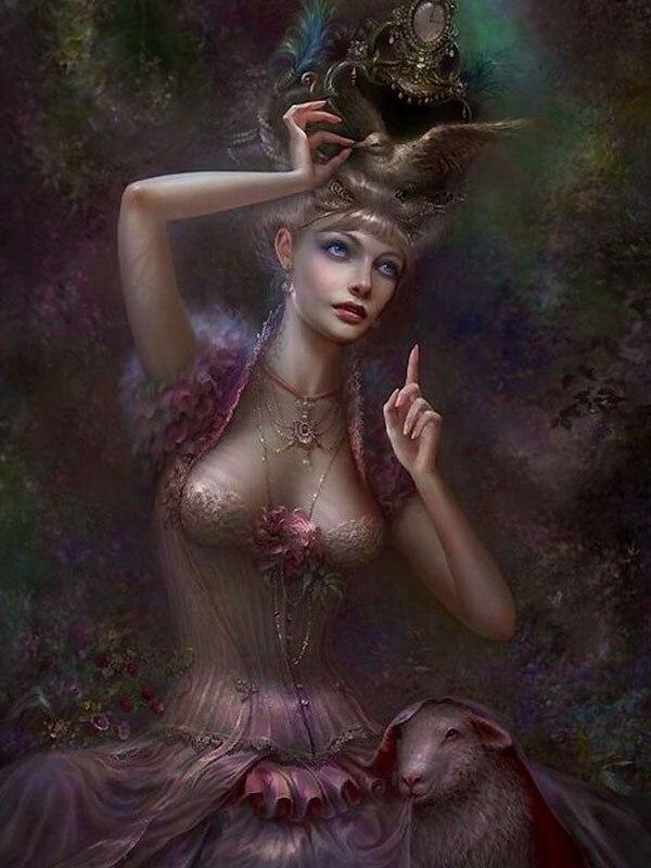 5D Diy Алмазная картина Эльф Фея Фэнтези Фея Полный круглый набор крестиков Алмазная вышивка Портрет Мозаика Плакат