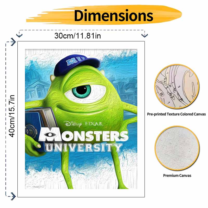 Disney Monsters University oil paint by numbers painting kit handmade diy home decor gifts wall art canvas picture for adult decor
