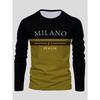 Summer Men's Print Casual Trend Long-sleeved T-shirt Breathable, Quick-drying Comfortable Sports Italian Men's Long Sleeves