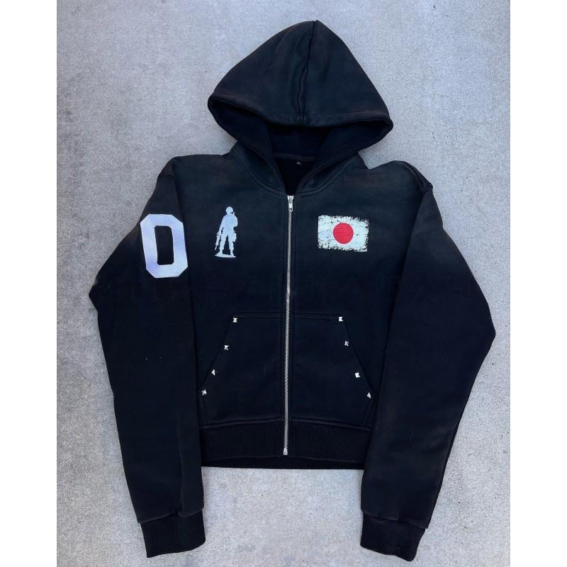 226 Letter Graphic Hoodie Unisex Loose Fit Casual Sweatshirt Fall Winter