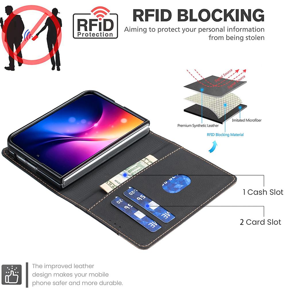 For iPhone Duo Case Skin-Friendly Luxury Matte Leather Flip Wallet Card Slot Shockproof Back Cover Accessories For iPhone Ultra