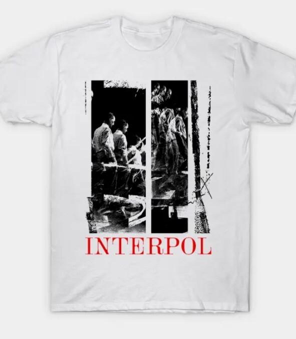 ГОРЯЧАЯ Белая хлопковая футболка Interpol подарок на рок-музыку для фаната Унисекс футболка