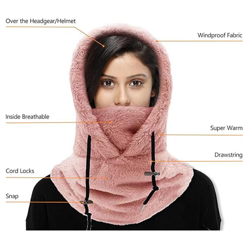 Зимняя утолщенная плюшевая теплая Балаклава, регулируемая ветрозащитная шапка для защиты ушей, шапка для катания на лыжах для женщин и мужчин, шапка 2 в 1, шарф