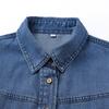 Женская весенняя винтажная рубашка из мягкого денима с мешковатыми лацканами и длинными рукавами