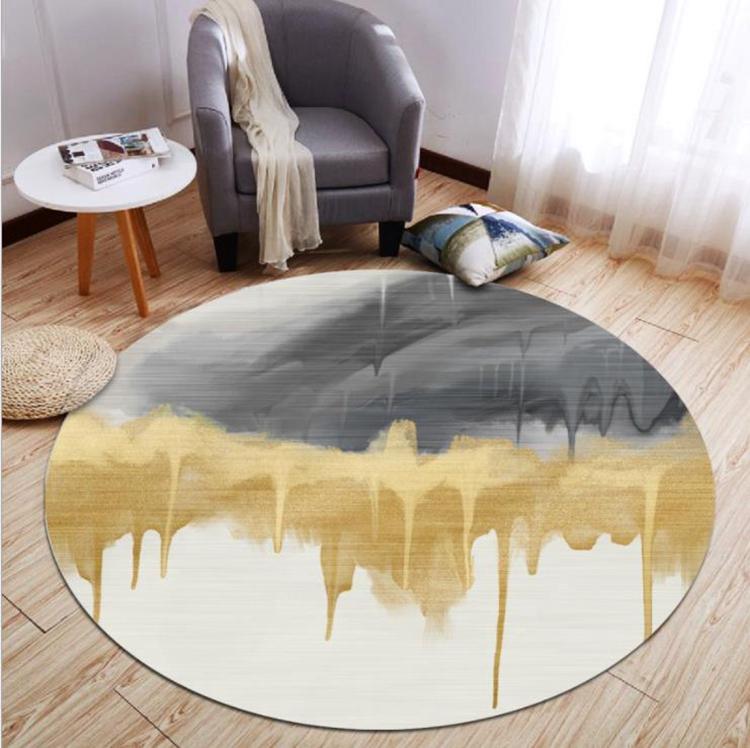 Round Carpet Nordic Modern Geometric Print Home Decor Hanging Basket Foot Mat Study Chair Floor Rug Living Coffee Table Carpets