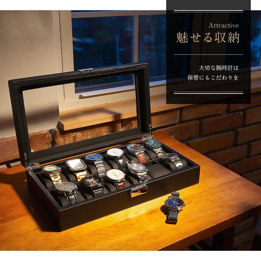 Часы GEUM Watch Роскошные часы Хранение запирающиеся коллекционные часы 90 дней GEUM020 для 12 Чехол, Чехол, Чехол, Хранение, Коробка, Чехол, Чехол, Стильный, Дисплей,