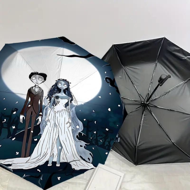 1PC Moonlight Corpse-bride Umbrella-8-Rib Reinforced, Automatic Open, Lightweight & Durable, Cute Fashion Accessory for Outdoor, D2649