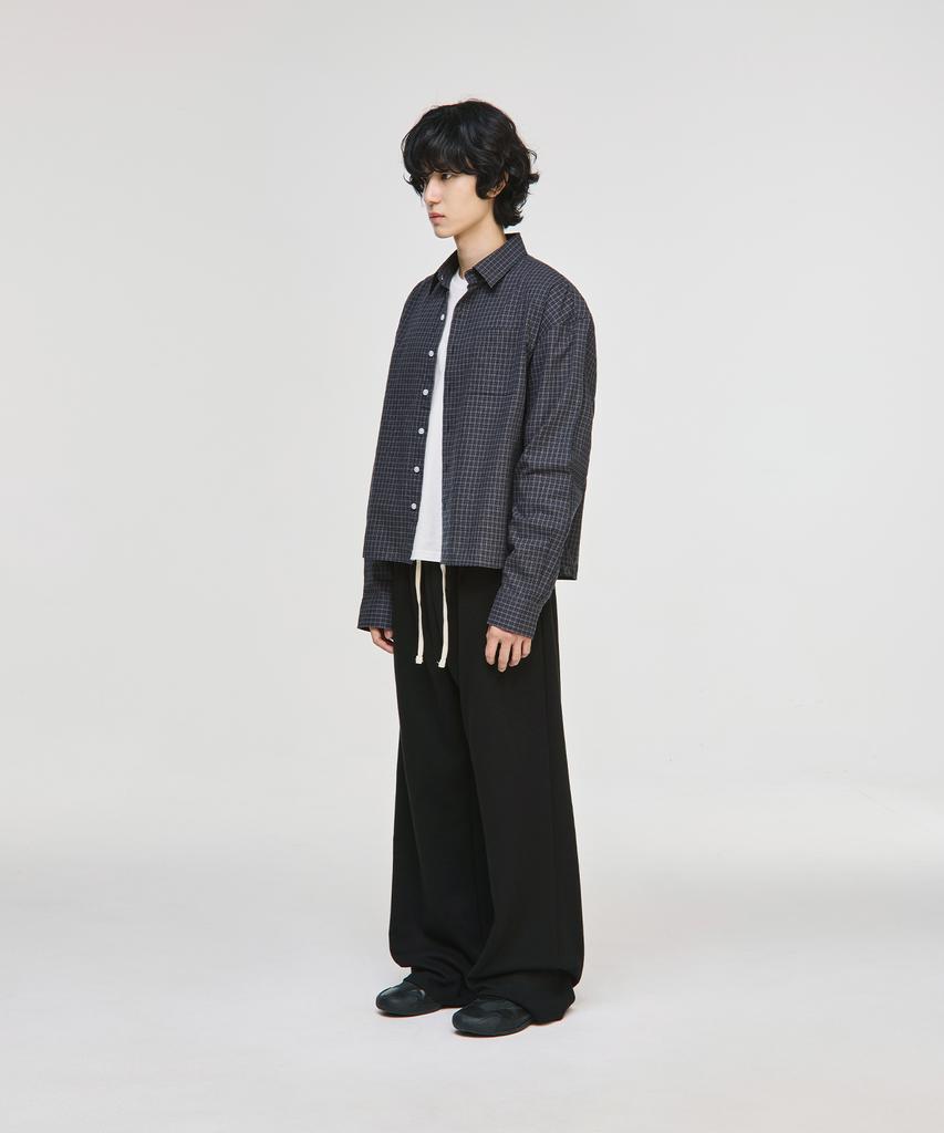 SIGNATURE Daily Crop Pocket Check Shirt [Charcoal]