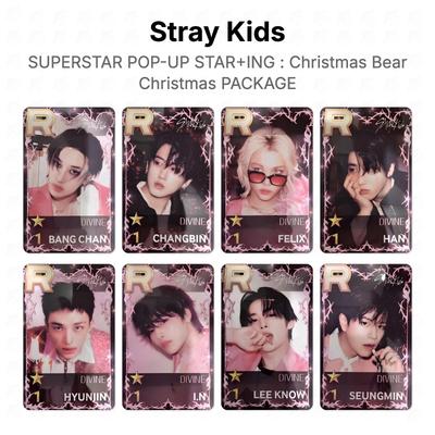 Stray Kids СУПЕРЗВЕЗДА ВСПЛЫВАЮЩАЯ ЗВЕЗДА+ИНГ : Рождественский мишка Рождественский пакет Официальная фотокарточка