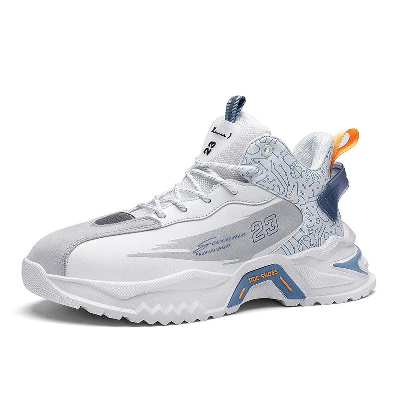 Осень и зима внешняя торговля большой размер новые теплые кожаные папины кроссовки толстая подошва амортизация нескользящие спортивные кроссовки для бега модная обувь