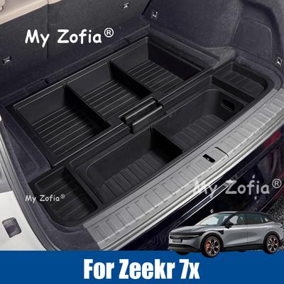 Для Zeekr 7x 2025 2026 Автомобильный Органайзер-Ящик для Заднего Багажника Расширяемое Хранилище Индивидуальный Большой Объем Заполнитель Свободного Пространства Аксессуары S4
