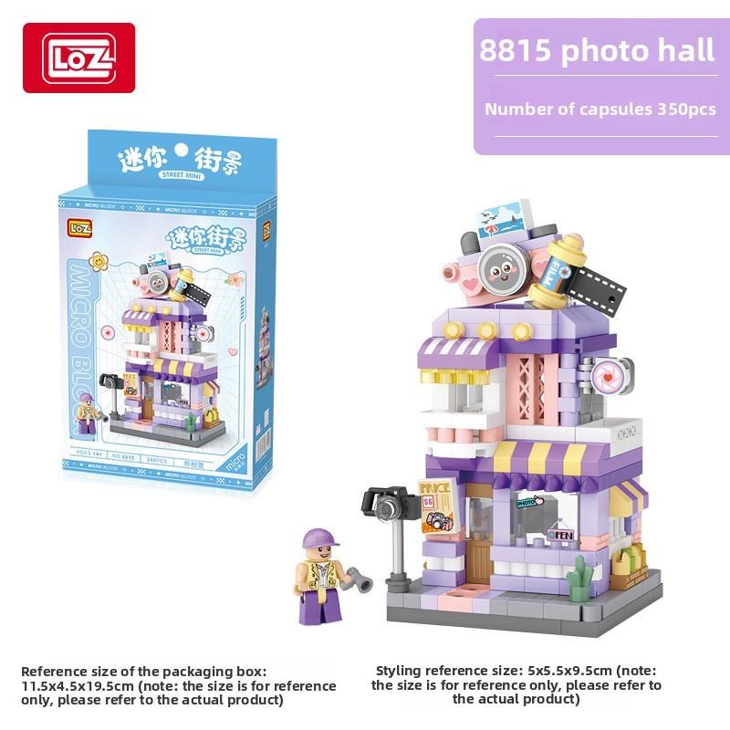 Ice Cream Flower Photo Coffee Shop Street View Assembly Building Blocks Toys For Kids Creative Toys
