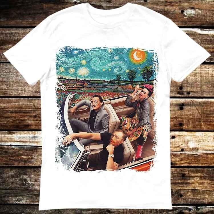 Famous Artists Vincent Van Gogh Frida Kahlo Salvador Dali Banksy T Shirt 6318