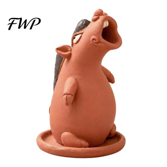 Tabletop Incense Holder Bathing Men Backflow Holder, Resin Cartoon Horse Burner, Decorative Desktop Decoration for Meditation Yoga Room Home