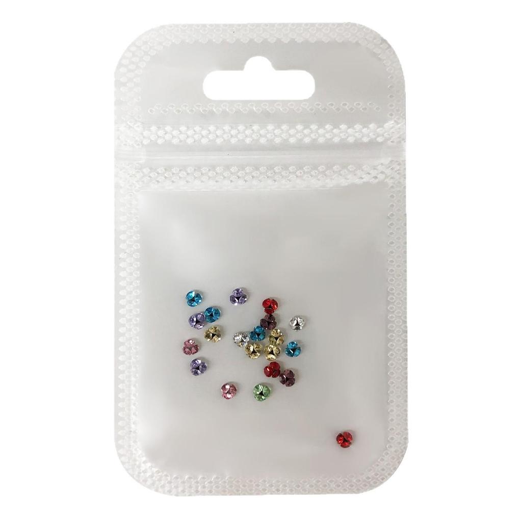 3mm Tray-Free Rhinestone Ball Nail Art Decorations - Mixed Color Bling Stacked Rhinestones for DIY Wearable Nail Art Accessories.