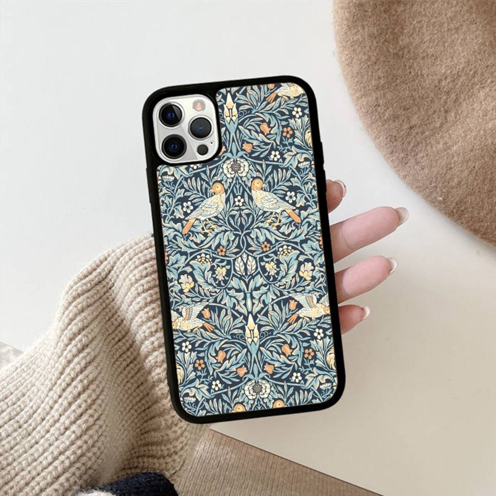 William Morris Strawberry For IPhone 17 16 15 14 13 12 11 Pro Max Plus Shockproof PC+TPU Phone Back Cover