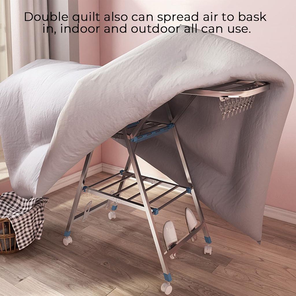 Серебристая нержавеющая сталь Сверхпрочная сушилка для белья - Полка для одежды для использования Лучше всего подходит для рубашек брюк В помещении/на улице