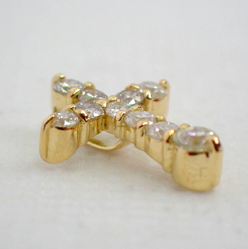 [Новинка] Подвеска-крест с градиентом K18 Diamond/0,45 карата [f3-9]