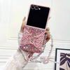 ДЛЯ Samsung Galaxy Z Flip 7 6 5 4 Flip6 Flip7 FE Чехол для телефона с блестящей цепочкой-браслетом в виде бабочки, Жесткая противоударная задняя крышка