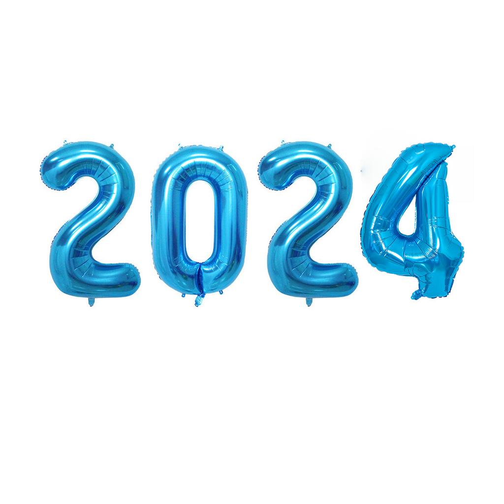 Счастливого 2024 года, фольгированные шары с цифрами, новогодний баннер, декор для вечеринки на фестивале