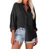 Women's Fashion Solid Color Loose Casual Single-Breasted Long Sleeve Shirt