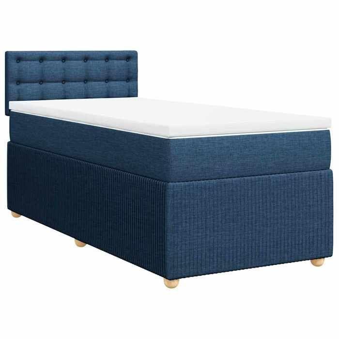 Maison Exclusive - Sommier à lattes de lit avec matelas Bleu 100x200 cm Tissu