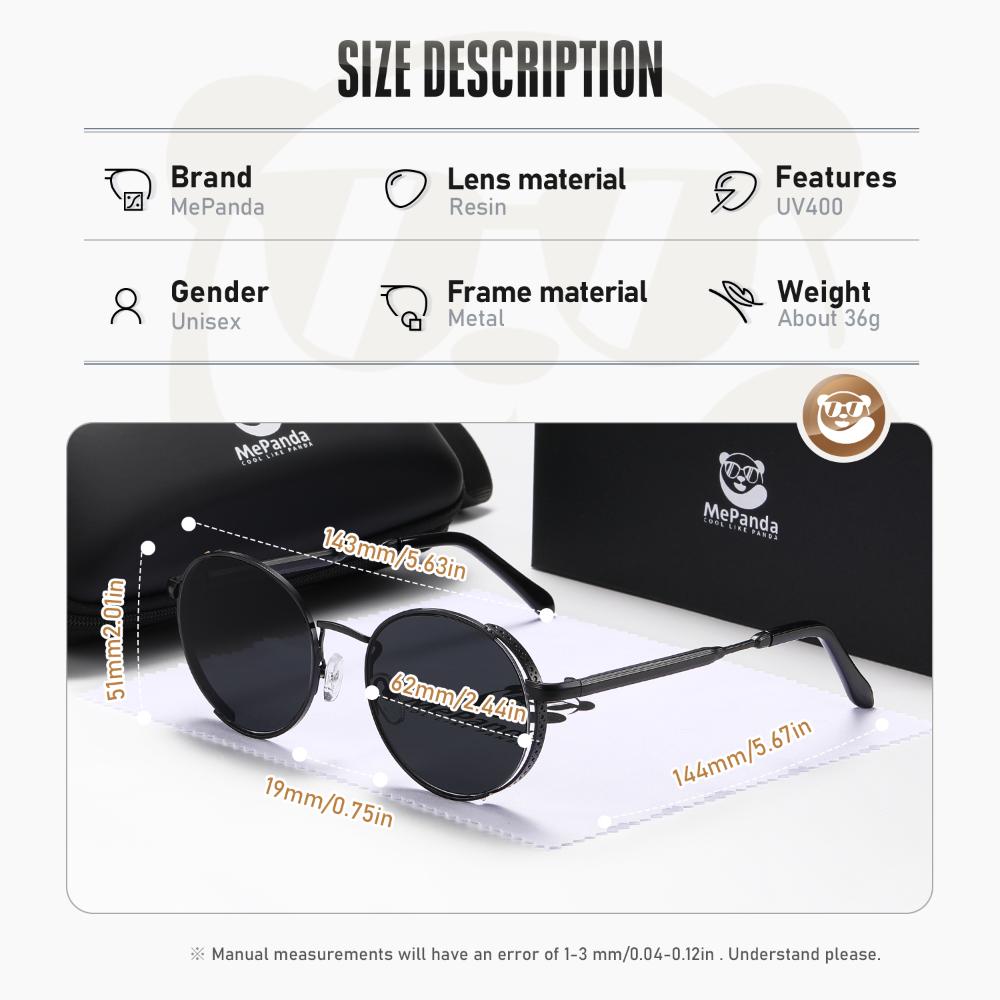 MePanda унисекс, персонализированные спортивные солнцезащитные очки в круглой оправе из металла в стиле панк, UV400