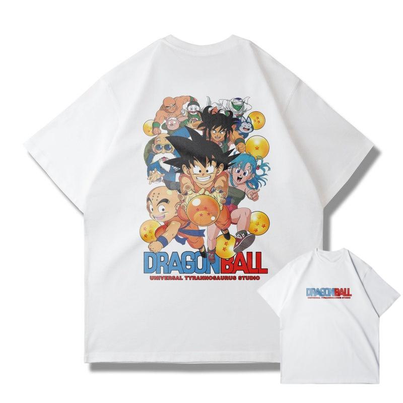 2026 Summer Dragon Ball Classic Group Unisexs TShirt White Oversized Back Print 100 Cotton Breathable Casual Short Sleeve Tee