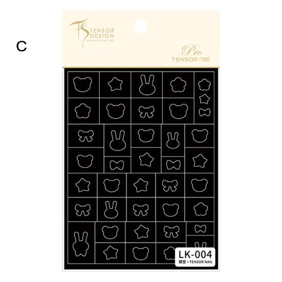 Nail Art Template Creative Heart Star Flower Butterfly Stencil Nail Stickers Decoration DIY Manicure Tool Stamping Spray Cutout Nail Sticker Template
