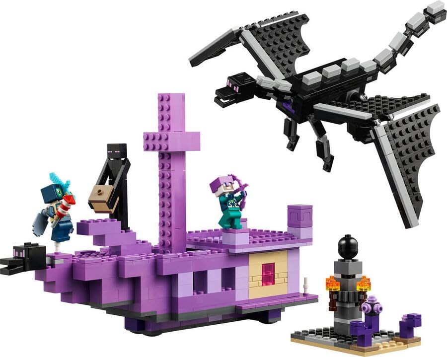 LEGO Minecraft Ender Dragon и End Ship Игрушка Игрушка Подарок на день рождения Блок Рождество Мальчики Девочки Дети 8 лет 9 лет 10 лет Элементарный