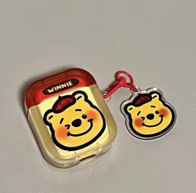 ins niche smile winnie bear AirPods protective case airpod1 for apple pro earphone soft case second generation