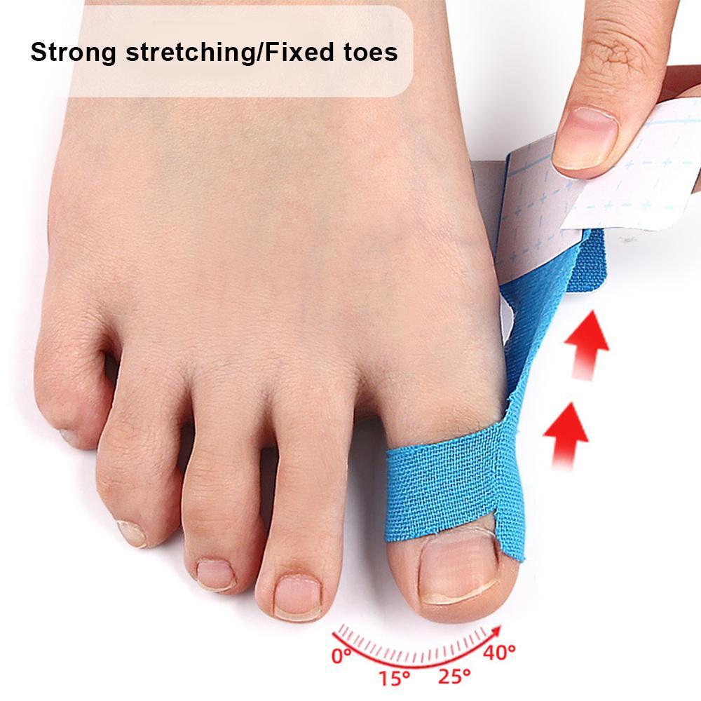 Pre-Cut Toe Corrector Bandage Elastic Toe Protector Anti-Friction Hallux Valgus Support Muscle-Supporting Tape Leaves No Residue