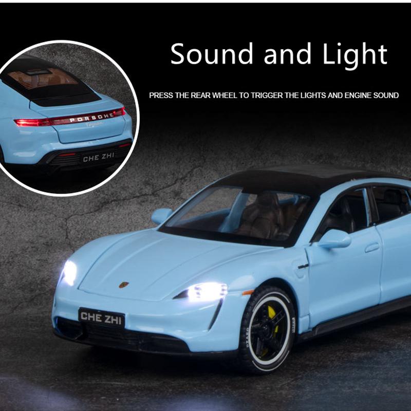 1/32 Porsches Taycan Coupe сплав спортивная модель автомобиля литая металлическая игрушечная машина модель автомобиля имитация звук и свет детский подарок