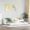 VidaXL Daybed with Trundle Without Mattress IRUN White 90x200 Cm, Sofa Bed, Rest Sofa Bed, Wooden Daybed, 42000162