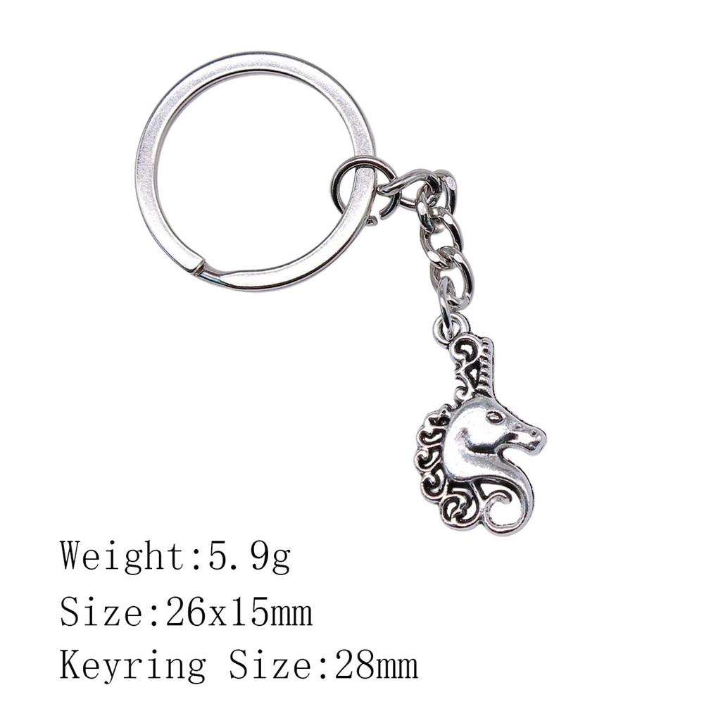 Металлический брелок в виде головы лошади/единорога - 52x51 мм, 19,9 г, Идеально подходит для сумок и домашнего декора